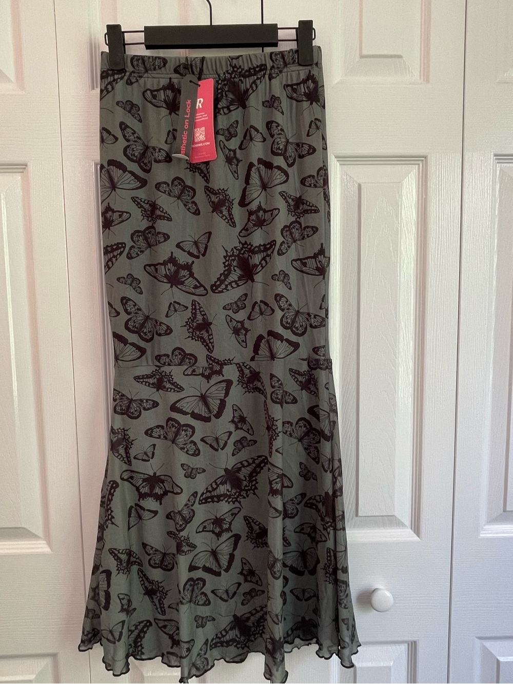 ROMWE Olive Green Maxi Skirt Size S Witchcore Fairy Grunge Whimsigoth Halloween